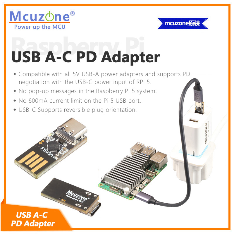 Banana Pi Bpi-M5 - Adaptor Raspberry Pi5 USB A-C PD,